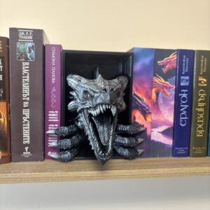 Дракон декорация за библиотека черен